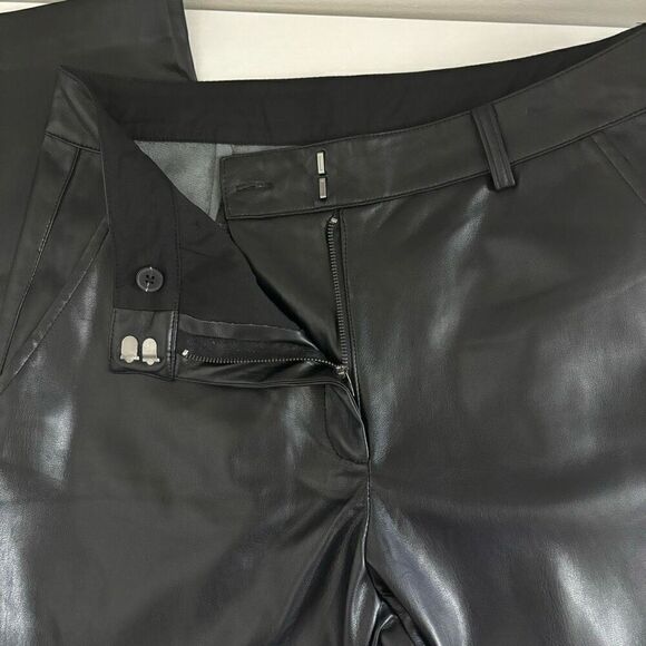 Elie Tahari Black Faux Leather Tapered Leg Pants size 8 - Picture 9 of 10